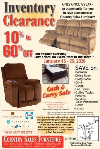 Inventory Clearance Country Sales Furniture